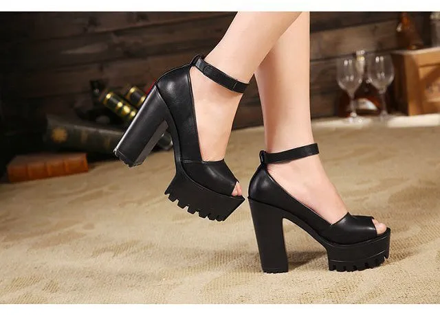 Women Pumps Peep Toe Party Shoes White High Heels Waterproof Platform Women Shoes Heeled