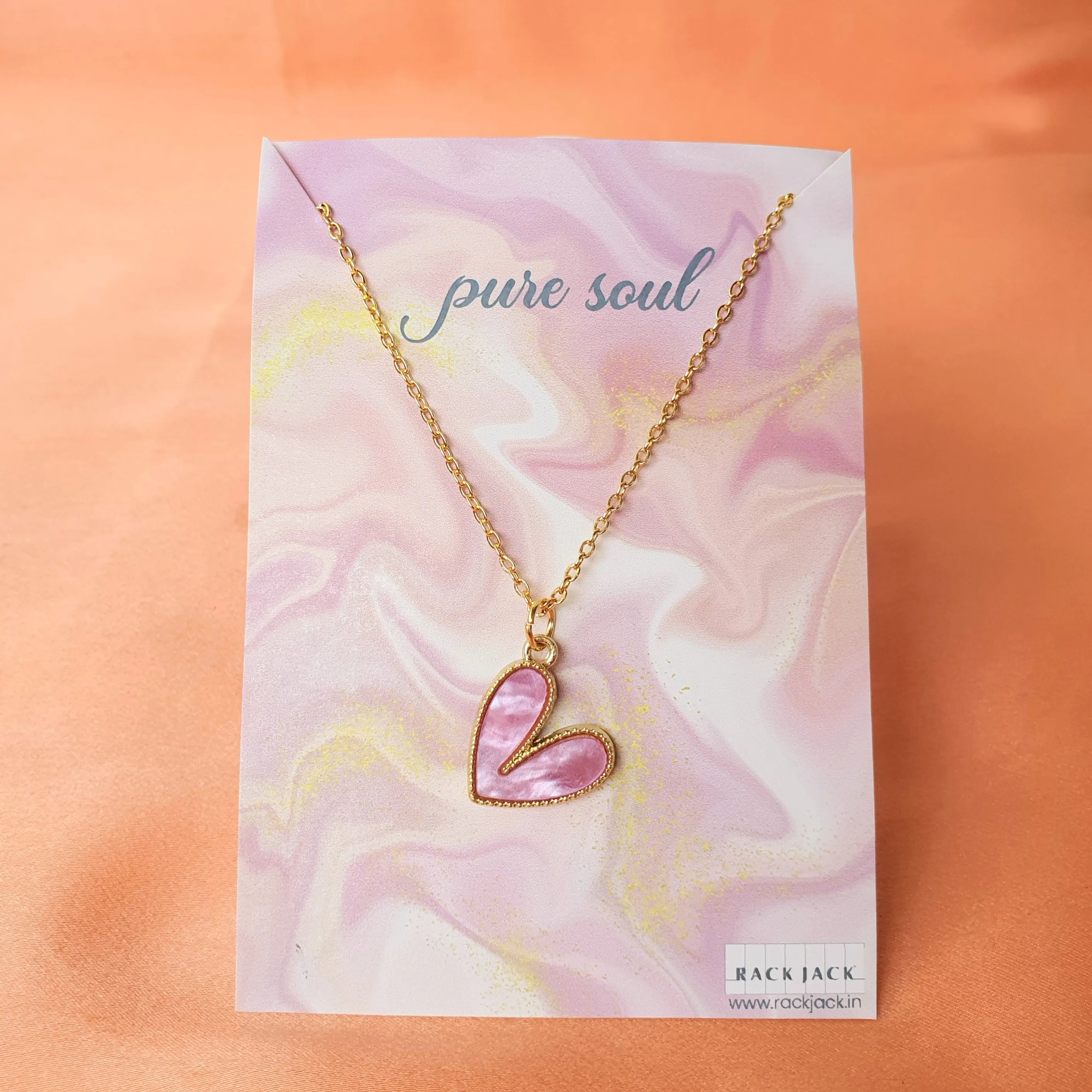 Y2K Charm Pendant Gold Necklace - Glass Heart