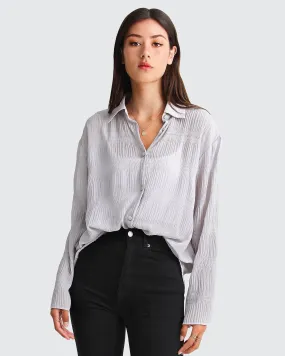 Yoko Shirred Chiffon Blouse  - Grey